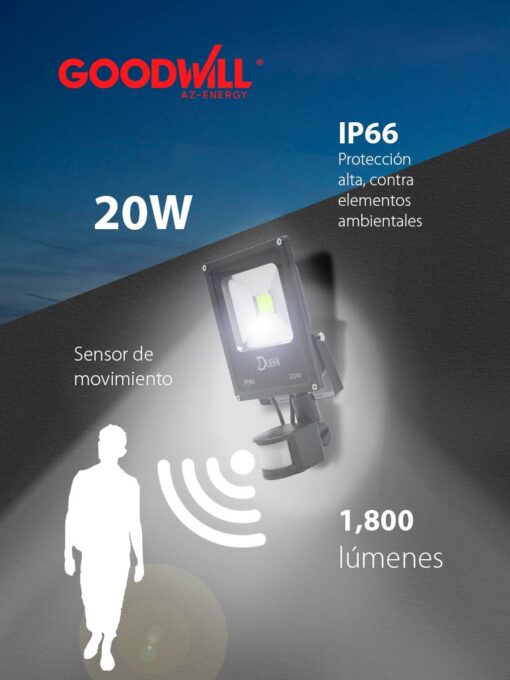 reflector led con sensor 20w 21731