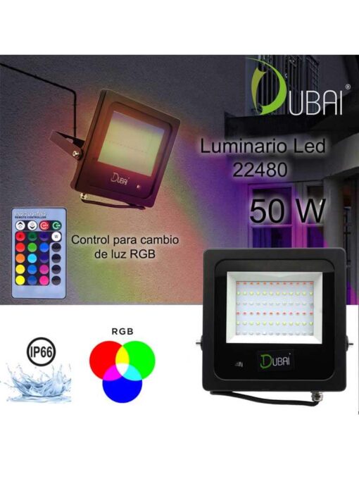 reflector led rgb colores 50w 22480