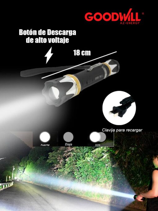linterna de led t�ctica recargable con descarga 68400