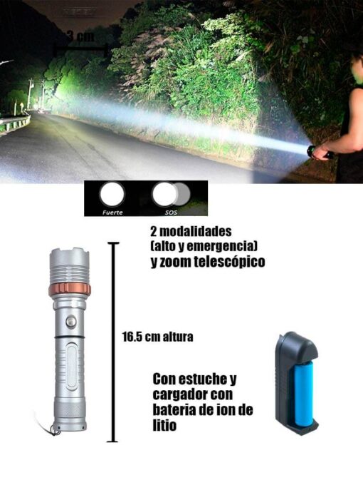 linterna de led tctica recargable 69660